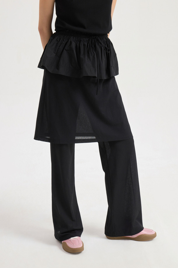 【BAON】Coquette Banding Layered Skirt Pants BAON】Coquette Banding Layered Skirt Pants BAON】Coquette
