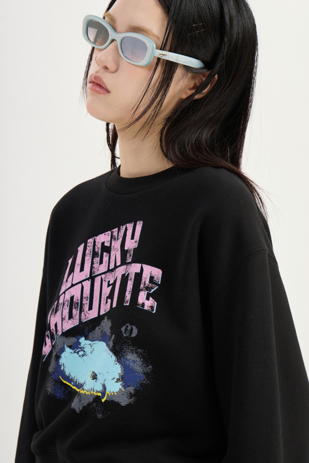 LUCKY CHOUETTE - 스웻셔츠 - Chouette Point Sweat T-shirt (black)