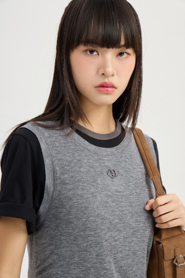 LUCKY CHOUETTE - 민소매티셔츠 - [Re-Order] Frill Point Sleeveless T-shirt