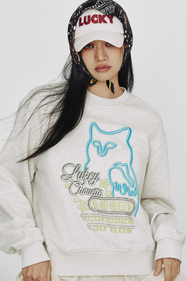 LUCKY CHOUETTE - 스웻셔츠 - [Holiday Edition] Choette Point Sweatshirts (oatmeal)