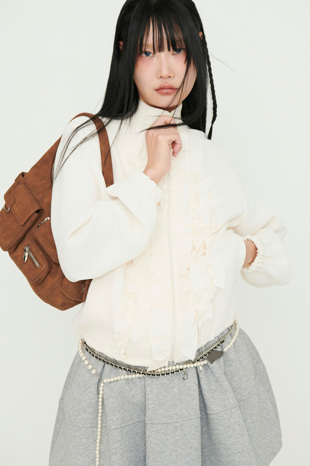 LUCKY CHOUETTE - 점퍼 - Frill Point Jumper (ivory)