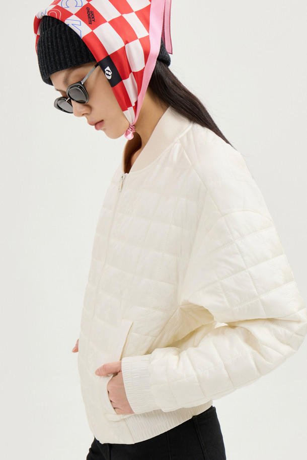 LUCKY CHOUETTE - 패딩 - Emblem Quilting Padded Jumper (ivory)