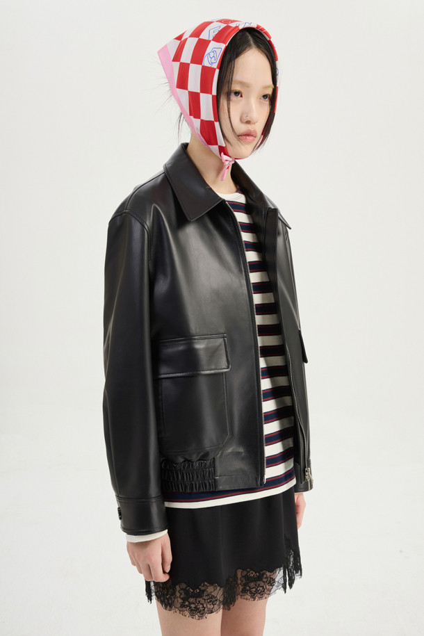 LUCKY CHOUETTE - 점퍼 - [Atelier] Work Jacket Real Leather Jumper (black)