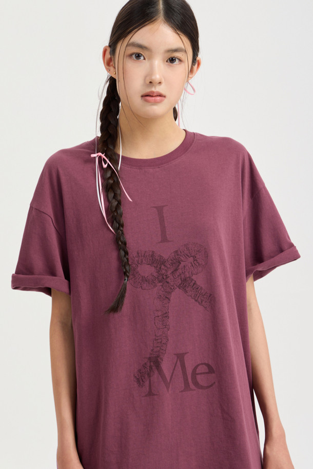 LUCKY CHOUETTE - 반소매 티셔츠 - [Re-Order] Chouetties by LUCKY CHOUETTE_Graphic Semi Over Fit Half Sleeve T-shirt (purple)