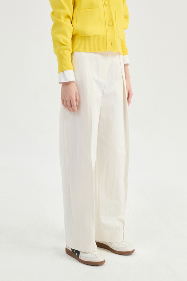 LUCKY CHOUETTE - 롱/미디팬츠 - Pintuck Point Cotton Pants (ivory)