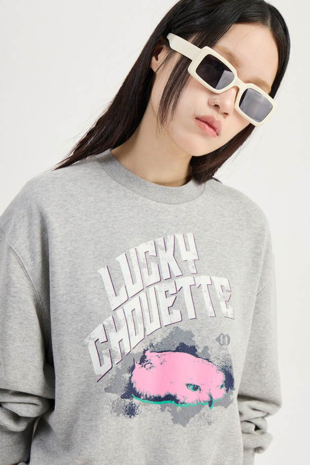 LUCKY CHOUETTE - 스웻셔츠 - Chouette Point Swea T-shirt (melange grey)