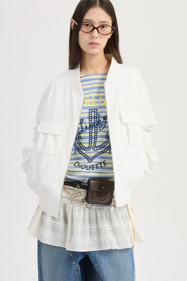 LUCKY CHOUETTE - 긴소매 티셔츠 - [Atelier] Anchor Point Stripe Long Sleeve T-shirt (blue)