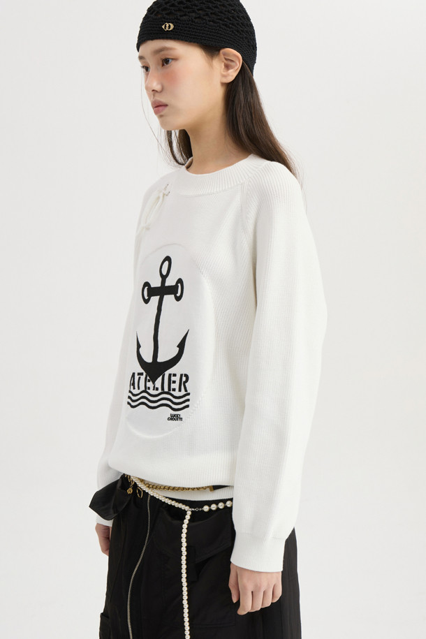 LUCKY CHOUETTE - 스웨터 - [Atelier] Big Anchor Point Pullover (ivory)