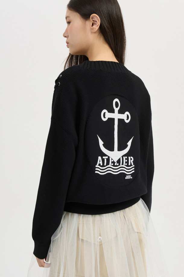 LUCKY CHOUETTE - 가디건 - [Atelier] Back Anchor Point Cardigan (black)