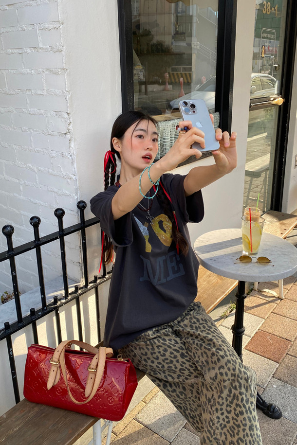 LUCKY CHOUETTE - 반소매 티셔츠 - Chouetties by LUCKY CHOUETTE_Graphic Half Sleeve T-shirt (dark grey)