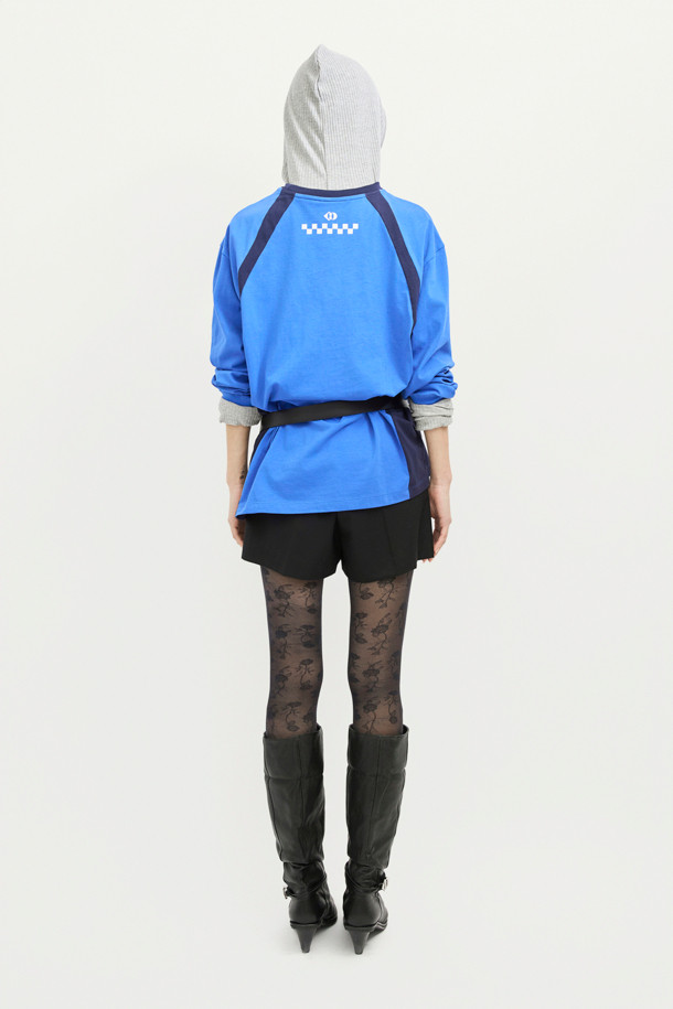 LUCKY CHOUETTE - 긴소매 티셔츠 - Coloring Point Long-sleeve T-shirt (blue)