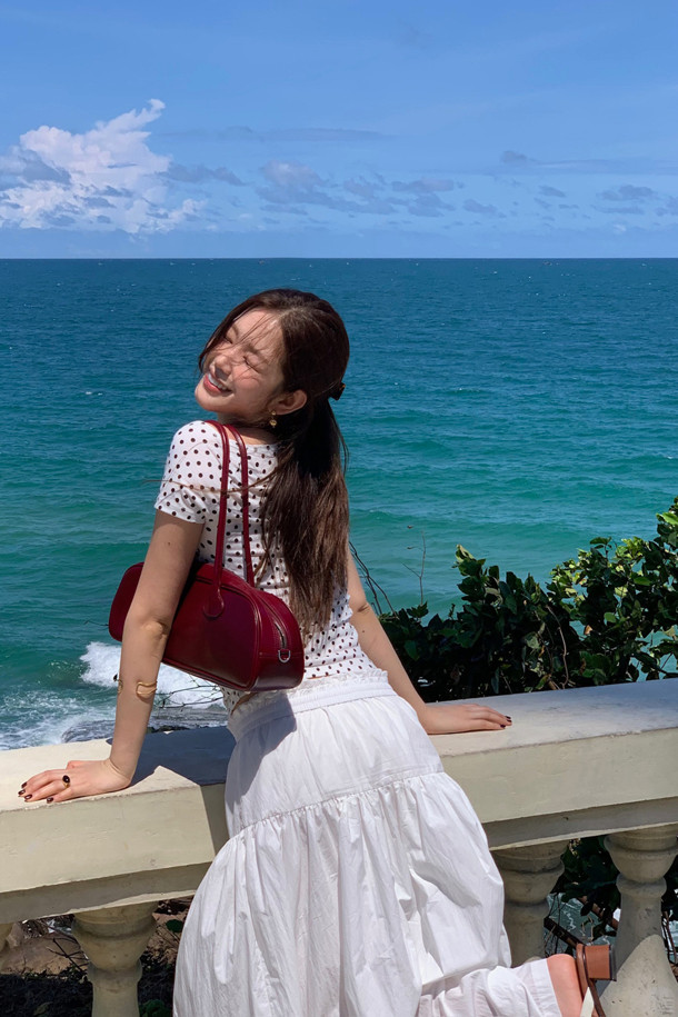 LUCKY CHOUETTE - 롱스커트 - Chouetties by LUCKY CHOUETTE_Waist String Long Skirt (white)