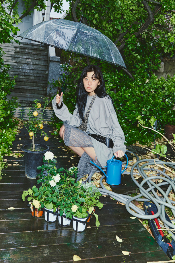 LUCKY CHOUETTE - 긴소매 티셔츠 - Chouetties by LUCKY CHOUETTE_Loose Fit Long T-shirt (grey)