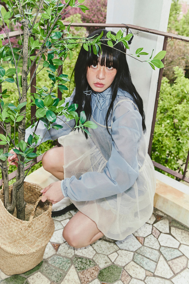 LUCKY CHOUETTE - 점퍼 - Chouetties by LUCKY CHOUETTE_Nylon Hood Jumper (light blue)
