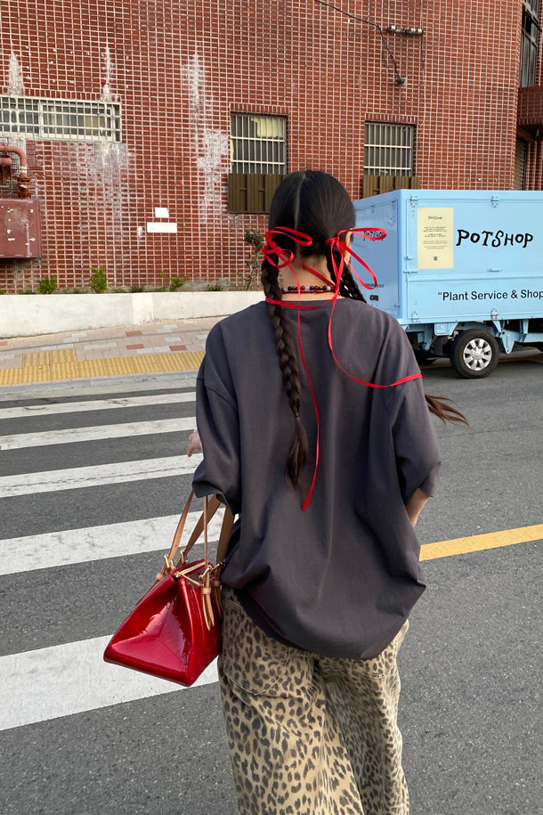 LUCKY CHOUETTE - 롱/미디팬츠 - Chouetties by LUCKY CHOUETTE_Leopard Denim Pants (beige)