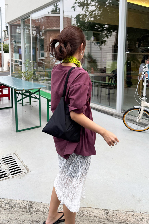 LUCKY CHOUETTE - 반소매 티셔츠 - [Re-Order] Chouetties by LUCKY CHOUETTE_Graphic Semi Over Fit Half Sleeve T-shirt (purple)