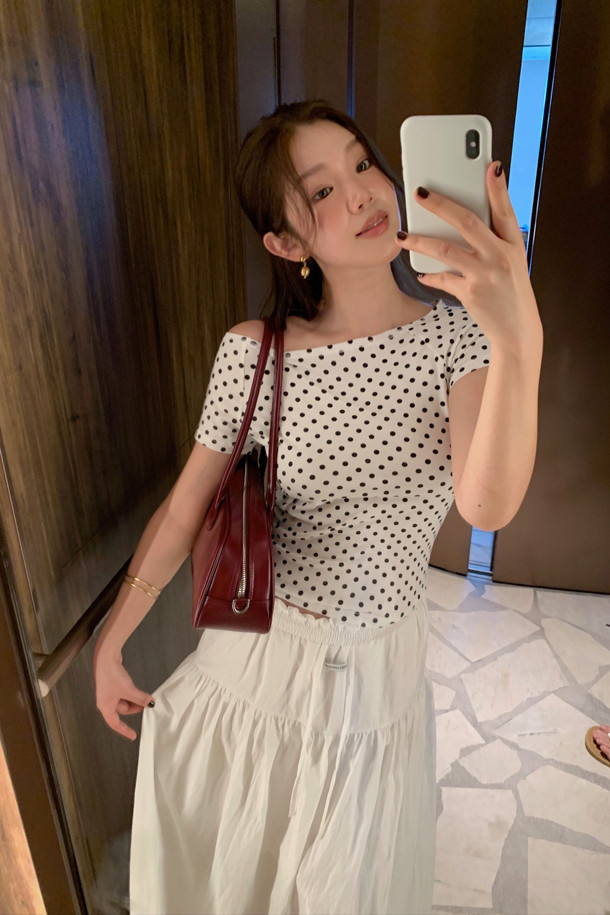 LUCKY CHOUETTE - 반소매 티셔츠 - Chouetties by LUCKY CHOUETTE_Boat Neck Half Sleeve T-shirt (white)