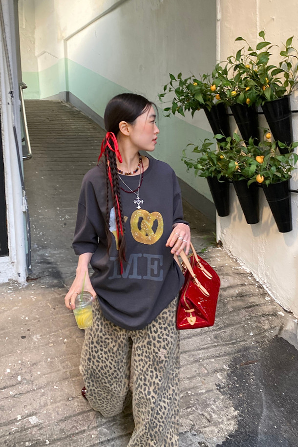LUCKY CHOUETTE - 반소매 티셔츠 - Chouetties by LUCKY CHOUETTE_Graphic Half Sleeve T-shirt (dark grey)