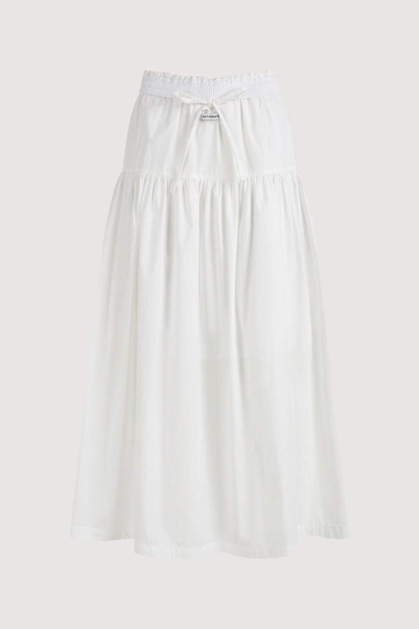 LUCKY CHOUETTE - 롱스커트 - Chouetties by LUCKY CHOUETTE_Waist String Long Skirt (white)