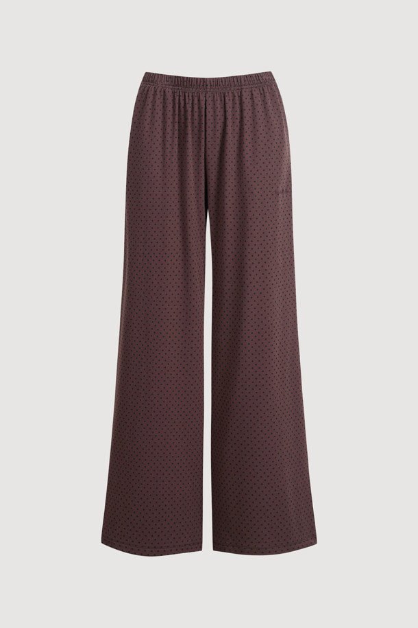 LUCKY CHOUETTE - 롱/미디팬츠 - Chouetties by LUCKY CHOUETTE_Pattern Jersey Long Pants (brown)