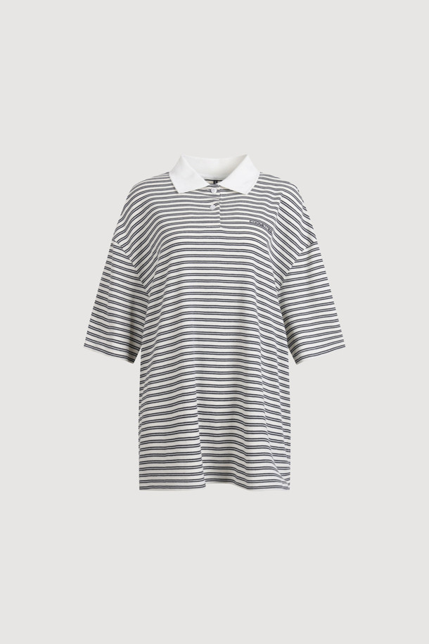 LUCKY CHOUETTE - 반소매 티셔츠 - Chouetties by LUCKY CHOUETTE_Stripe Pique Half Sleeve T-shirt (dark navy)