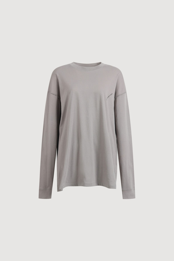 LUCKY CHOUETTE - 긴소매 티셔츠 - Chouetties by LUCKY CHOUETTE_Loose Fit Long T-shirt (grey)