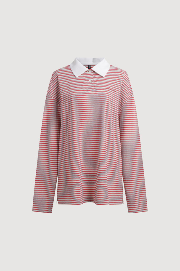LUCKY CHOUETTE - 긴소매 티셔츠 - Chouetties by LUCKY CHOUETTE_Stripe PK Long T-shirt (pink)