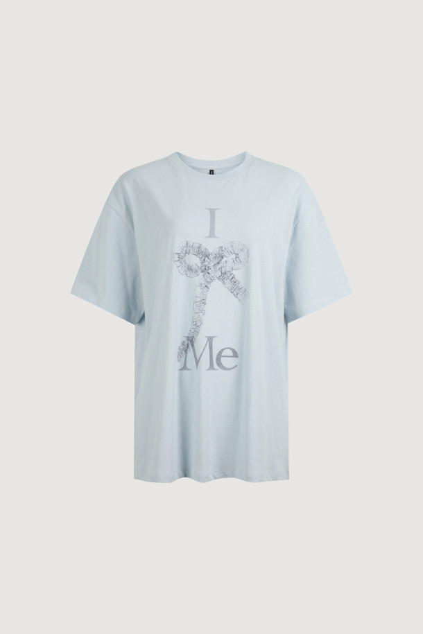 LUCKY CHOUETTE - 반소매 티셔츠 - [Re-Order] Chouetties by LUCKY CHOUETTE_Graphic Semi Over Fit Half Sleeve T-shirt (light blue)