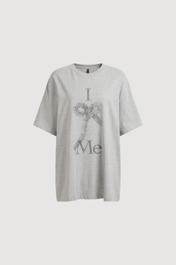 LUCKY CHOUETTE - 반소매 티셔츠 - Chouetties by LUCKY CHOUETTE_Graphic Semi Over Fit Half Sleeve T-shirt (melange grey)