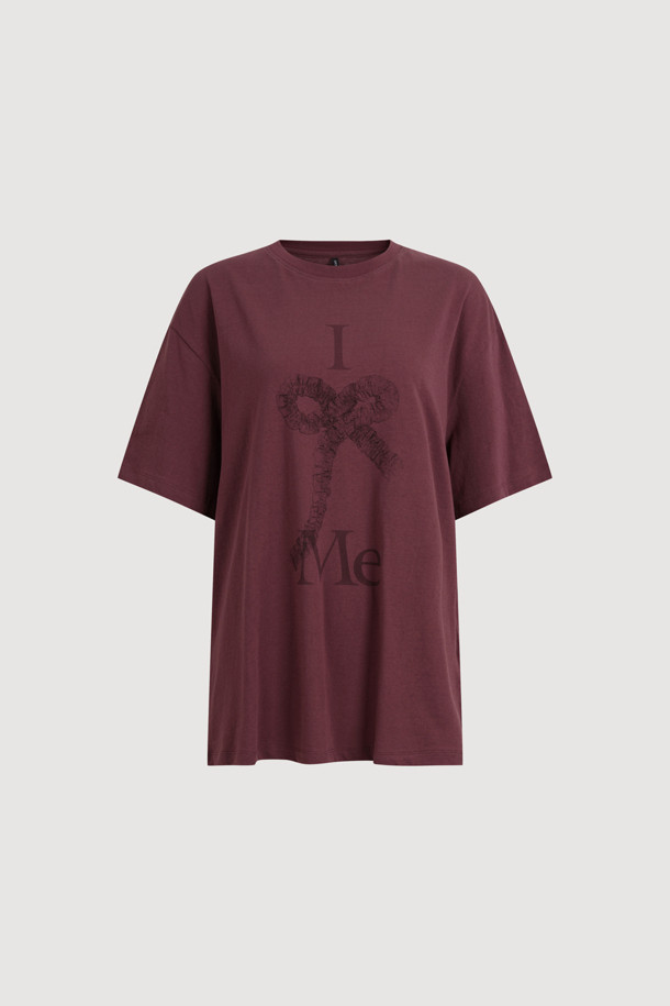 LUCKY CHOUETTE - 반소매 티셔츠 - [Re-Order] Chouetties by LUCKY CHOUETTE_Graphic Semi Over Fit Half Sleeve T-shirt (purple)