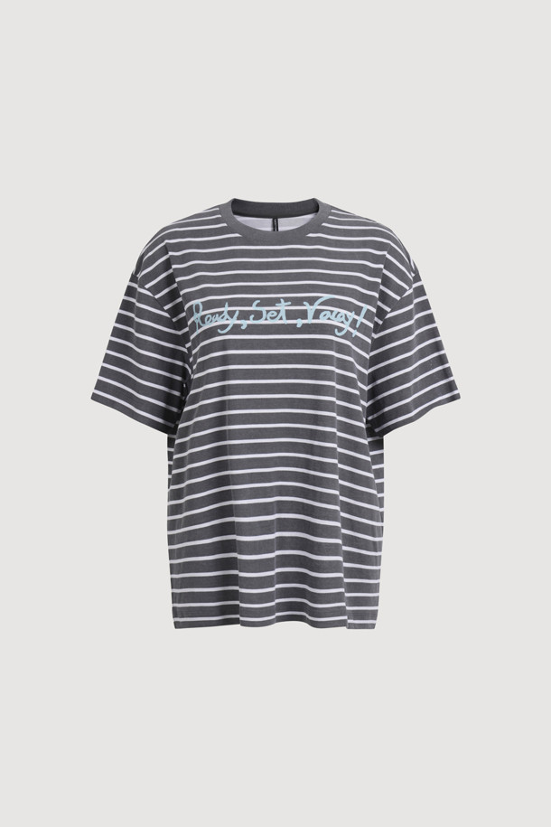 LUCKY CHOUETTE - 반소매 티셔츠 - Chouetties by LUCKY CHOUETTE_Lettering Basic Fit Half Sleeve T-shirt (grey)