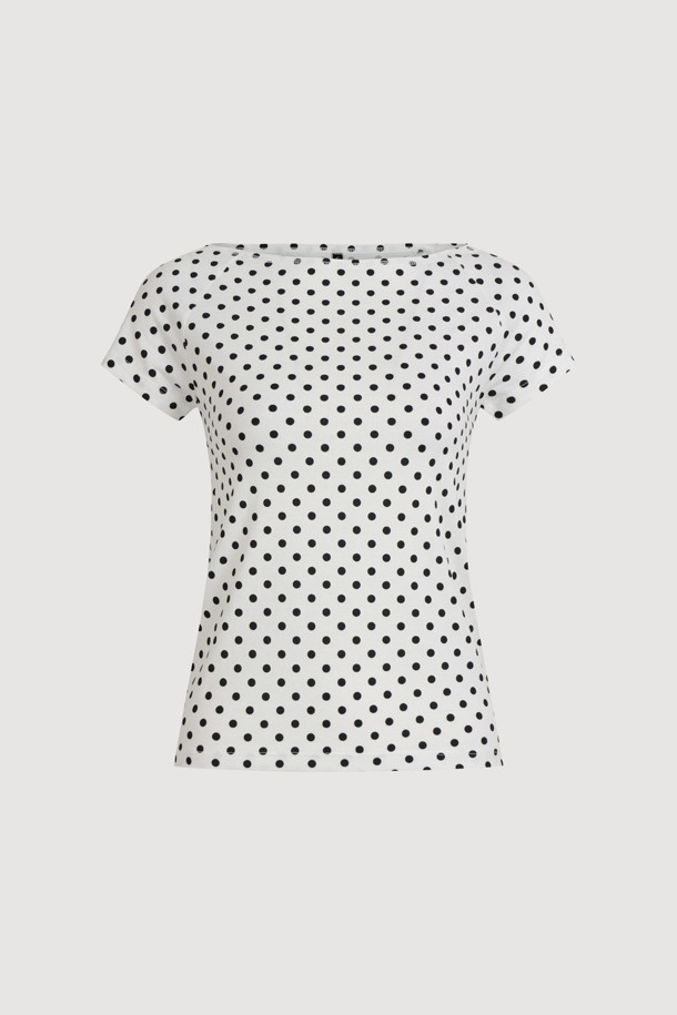 LUCKY CHOUETTE - 반소매 티셔츠 - Chouetties by LUCKY CHOUETTE_Boat Neck Half Sleeve T-shirt (white)
