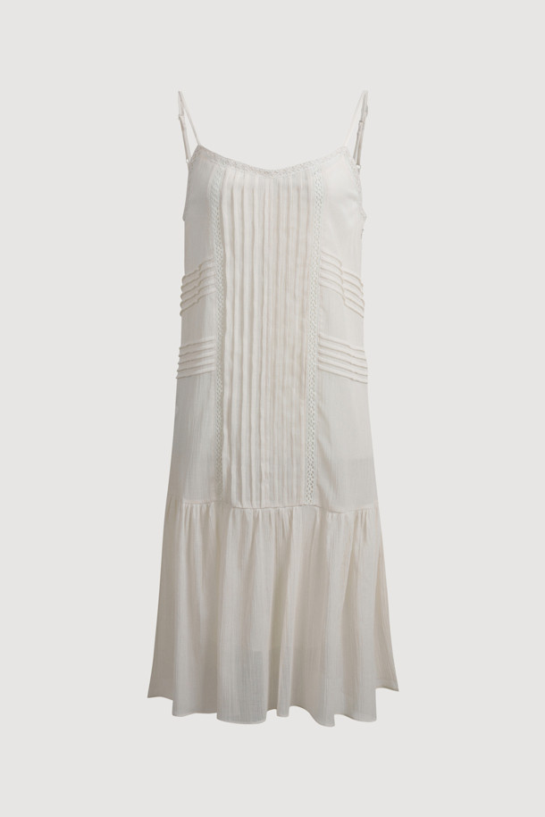 LUCKY CHOUETTE - 민소매 원피스 - Tuck Slip Dress (ivory)
