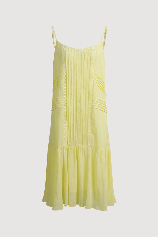 LUCKY CHOUETTE - 민소매 원피스 - Tuck Slip Dress (yellow)