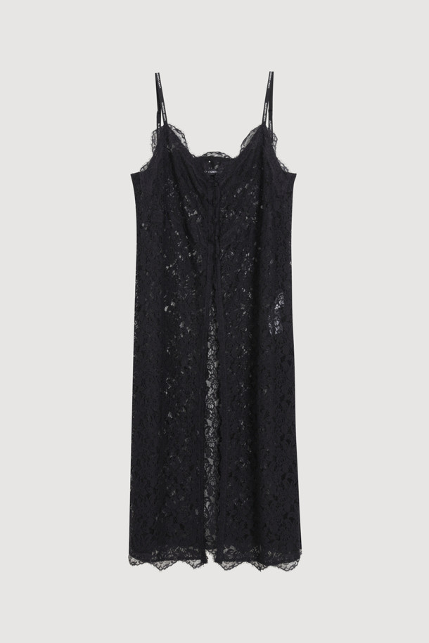 LUCKY CHOUETTE - 민소매 원피스 - [Holiday Edition] Lace Slip Dress (black)