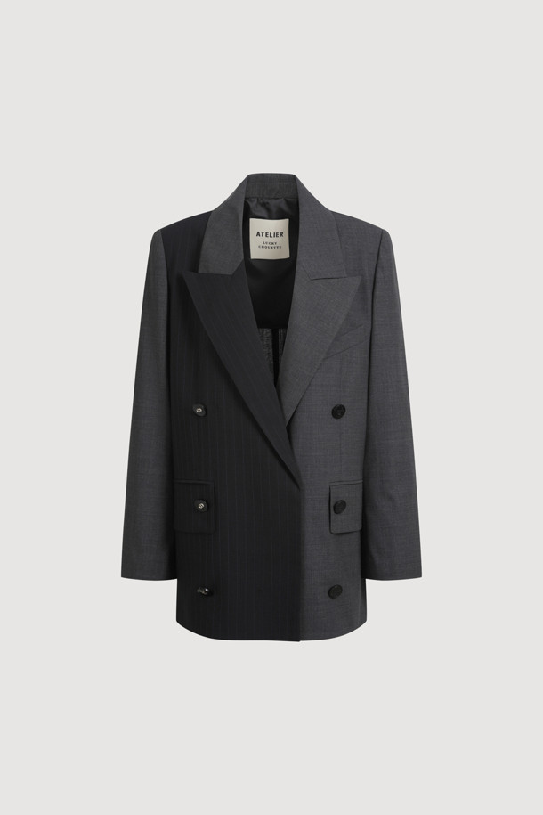 LUCKY CHOUETTE - 자켓 - [Atelier] Pocket Button Double Check Jacket