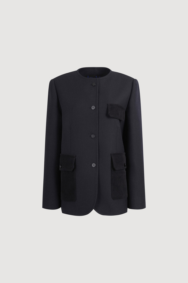 LUCKY CHOUETTE - 자켓 - Round Neck Jacket (dark navy)