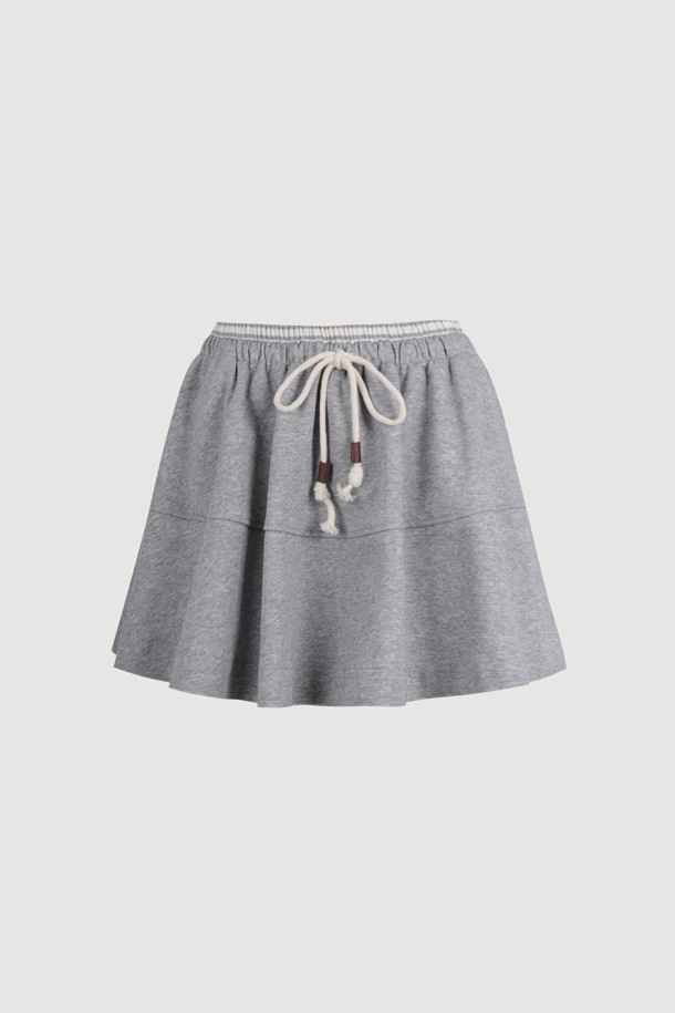 LUCKY CHOUETTE - 미니스커트 - [Re-Order] Jersey Banding Mini  Skirt (melange grey)