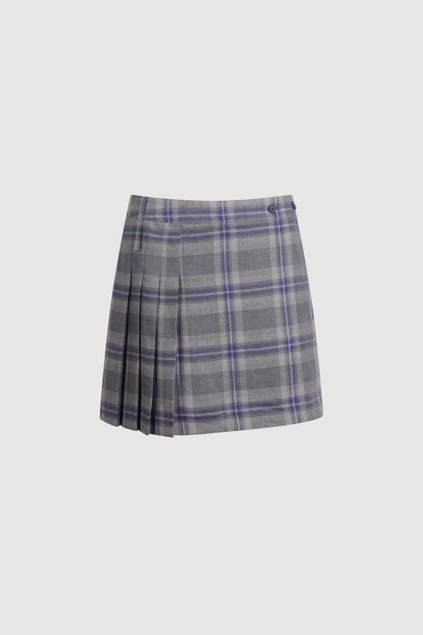 LUCKY CHOUETTE - 미니스커트 - Check Mix Mini Wrap Skirt (multi color)
