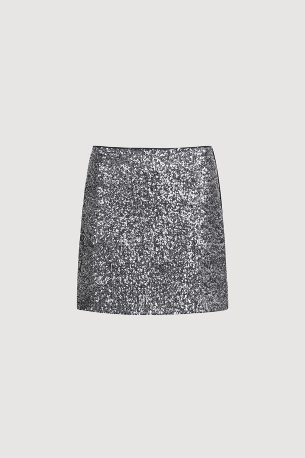 LUCKY CHOUETTE - 미니스커트 - [Holiday Edition] Spangled Mini Skirt (silver)