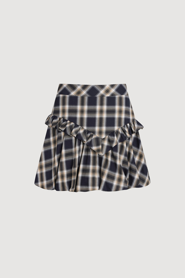 LUCKY CHOUETTE - 미니스커트 - Shirring Check Mini Skirt (multi color)