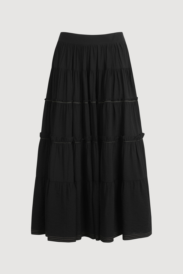 【BAON】Pobin string shirring banding long skirt BAON】Pobin string shirring banding long skirt (BAON