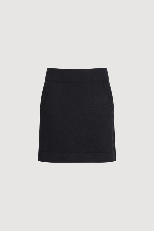 LUCKY CHOUETTE - 미니스커트 - Mini Knit Skirt (black)