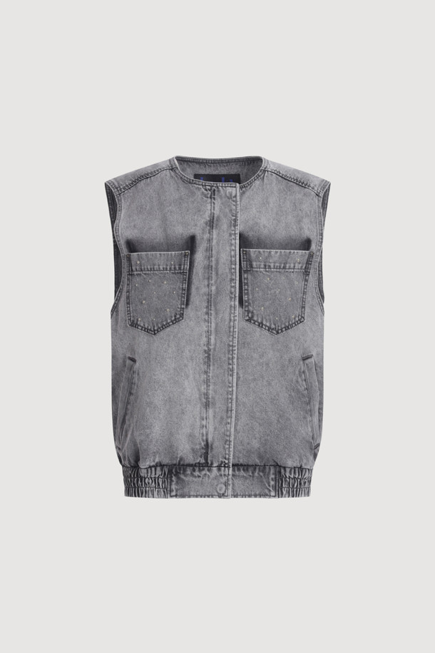 LUCKY CHOUETTE - 베스트 - Pocket Point Denim Vest (grey)