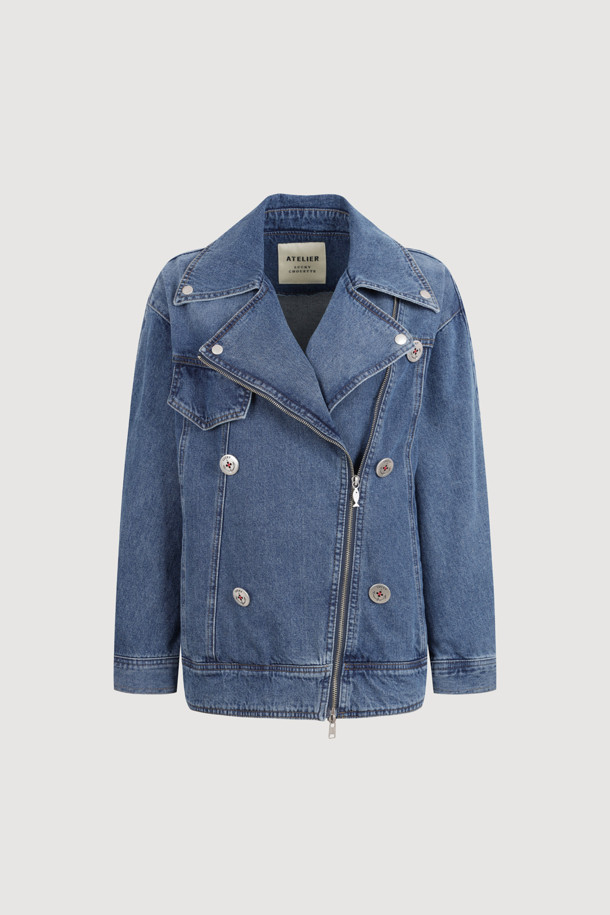 LUCKY CHOUETTE - 자켓 - [Atelier] Denim Biker Jacket (blue)