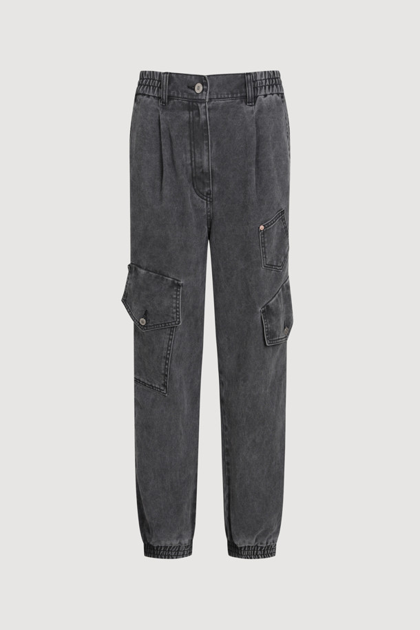 LUCKY CHOUETTE - 롱/미디팬츠 - Out Pocket Jogger Denim Pants (grey)