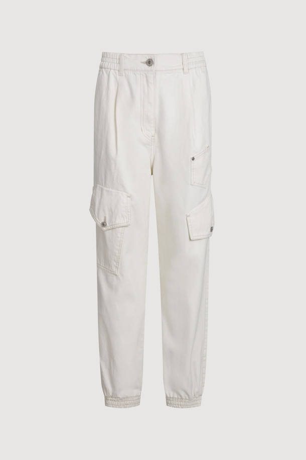 LUCKY CHOUETTE - 롱/미디팬츠 - Out Pocket Jogger Denim Pants (ivory)