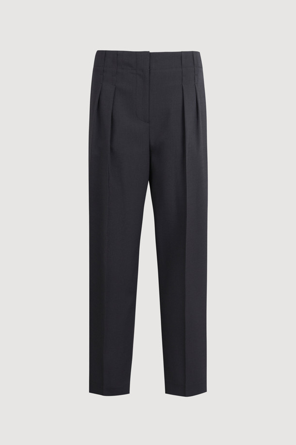 LUCKY CHOUETTE - 롱/미디팬츠 - Tuck Point Back Banding Pants (black)