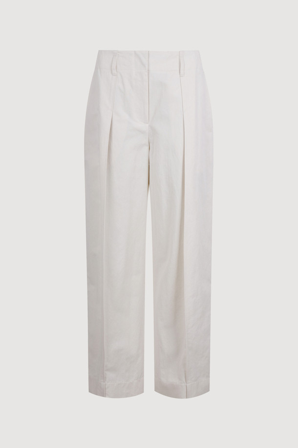 LUCKY CHOUETTE - 롱/미디팬츠 - Pintuck Point Cotton Pants (ivory)