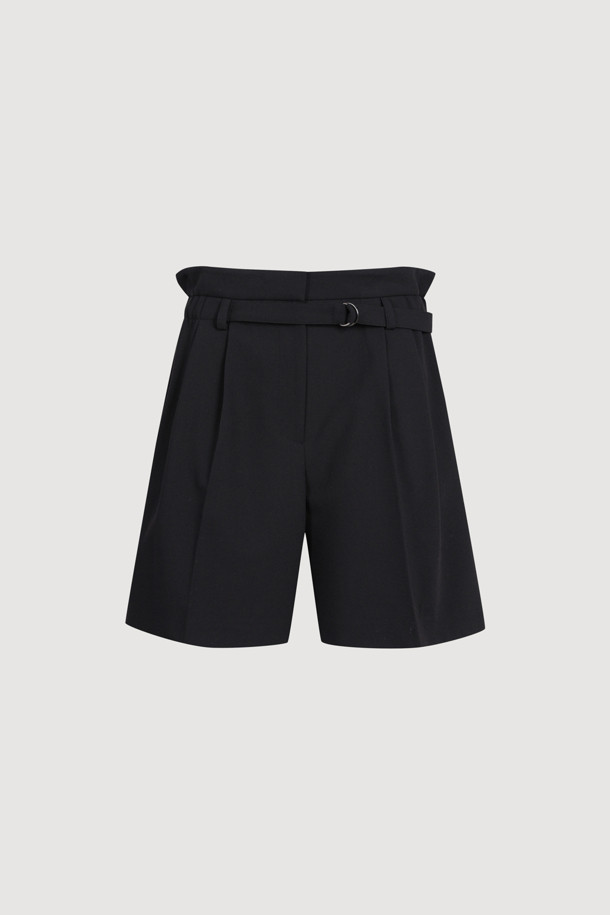 LUCKY CHOUETTE - 쇼트팬츠 - Fabric Belt Sideband Shorts (black)